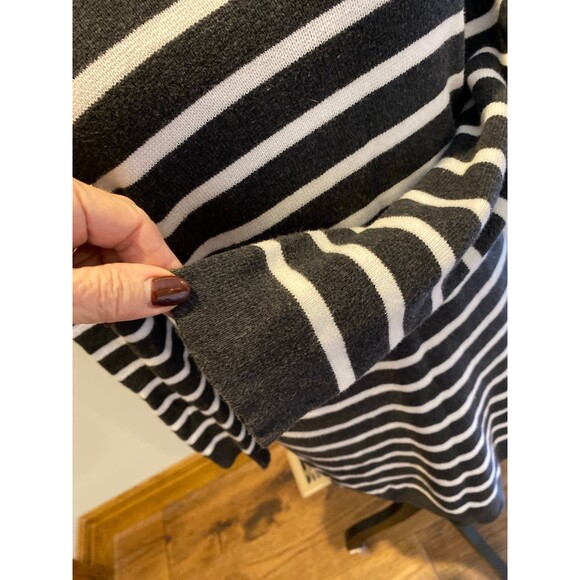 L.O.G.G. H&M LADIES STRIPE SWEATER DRESS LONG SLEEVE SIZE MEDIUM FINE KNIT Gray - Picture 4 of 11